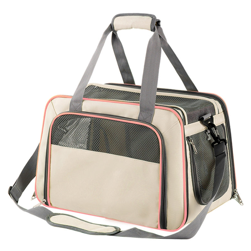 LDLC QS-064 Folding Pet Hand Bag Portable Dog Cat Shoulders Bag Breathable Pet Carrier Case for Traveling - Sky Blue