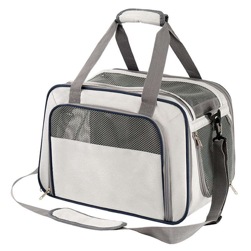 LDLC QS-064 Folding Pet Hand Bag Portable Dog Cat Shoulders Bag Breathable Pet Carrier Case for Traveling - Sky Blue