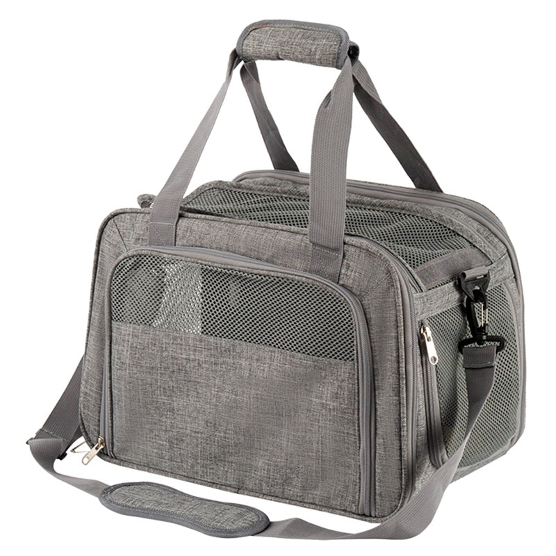 LDLC QS-064 Folding Pet Hand Bag Portable Dog Cat Shoulders Bag Breathable Pet Carrier Case for Traveling - Sky Blue