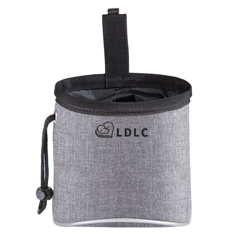 LDLC QS-060 Portable Dog Treat Bag Outdoor Dog Treat Pouch for Training Feeding Pet Trainer Waist Bag for Dog Snacks - Light Grey