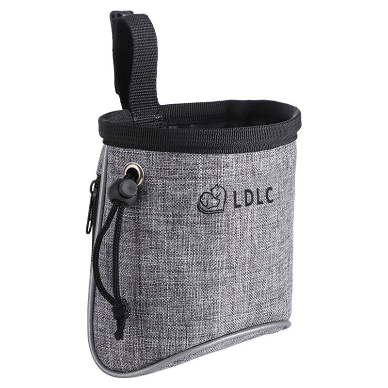 LDLC QS-060 Portable Dog Treat Bag Outdoor Dog Treat Pouch for Training Feeding Pet Trainer Waist Bag for Dog Snacks - Light Grey