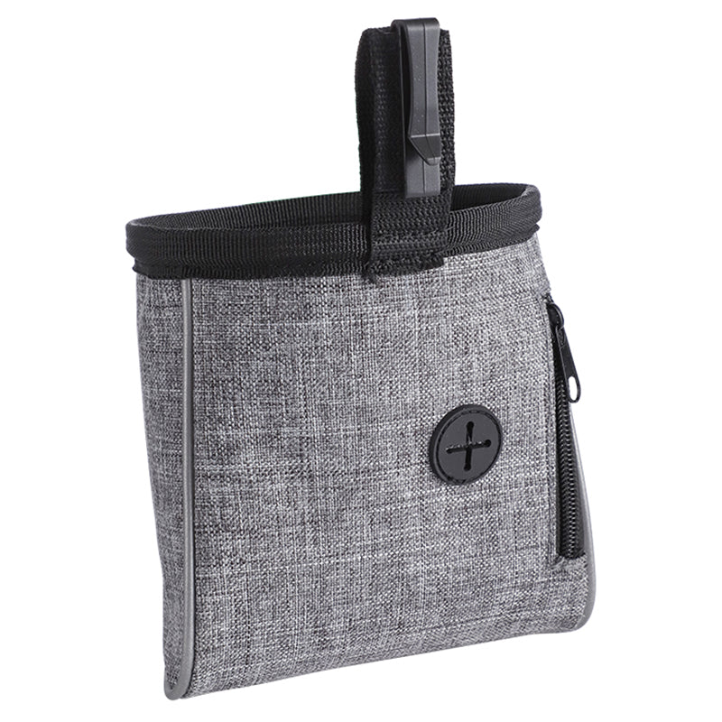 LDLC QS-060 Portable Dog Treat Bag Outdoor Dog Treat Pouch for Training Feeding Pet Trainer Waist Bag for Dog Snacks - Light Grey