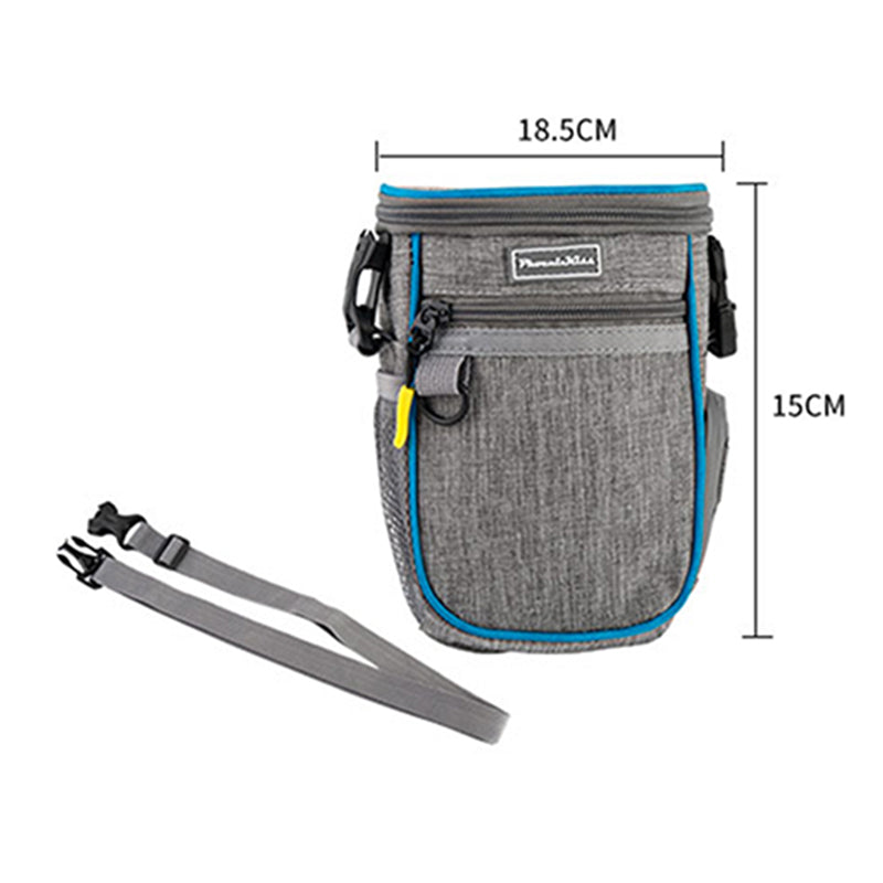 LDLC QS-095 Outdoor Walking Large Capacity Dog Treat Pouch Waterproof Pet Training Waist Bag - Grey/Blue