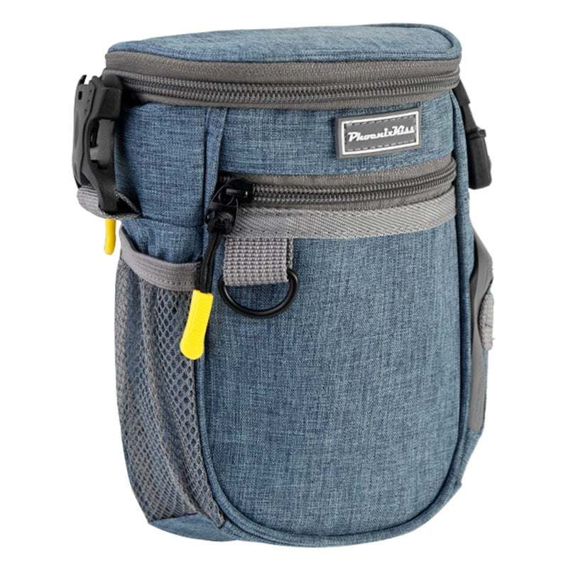 LDLC QS-095 Outdoor Walking Large Capacity Dog Treat Pouch Waterproof Pet Training Waist Bag - Grey/Blue