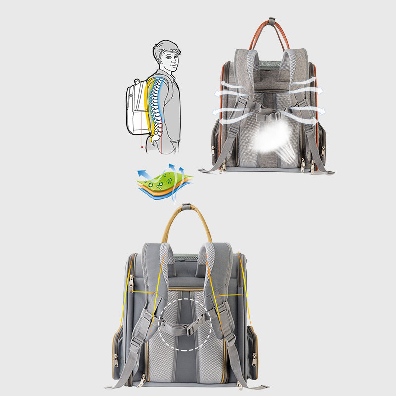 LDLC QS-094 Expandable Breathable Pet Carrier Backpack Dog Cat Carrying Shoulders Bag - Dark Grey