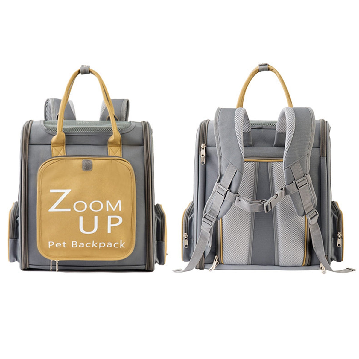 LDLC QS-094 Expandable Breathable Pet Carrier Backpack Dog Cat Carrying Shoulders Bag - Dark Grey