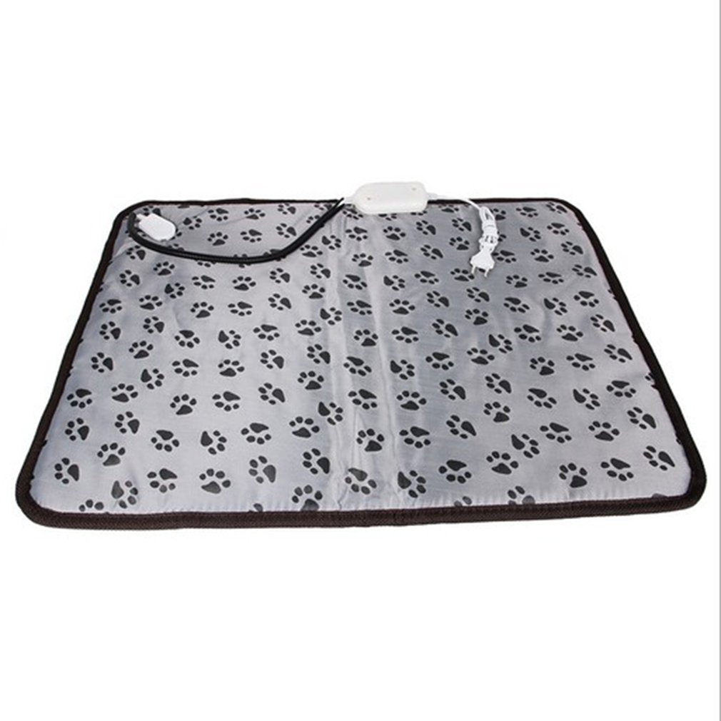 Footprint Pattern Waterproof Bite-resistant Cat Dog Electric Blanket Warm Mat Lightweight Electric Blanket for Pets, 45*45cm - US Plug