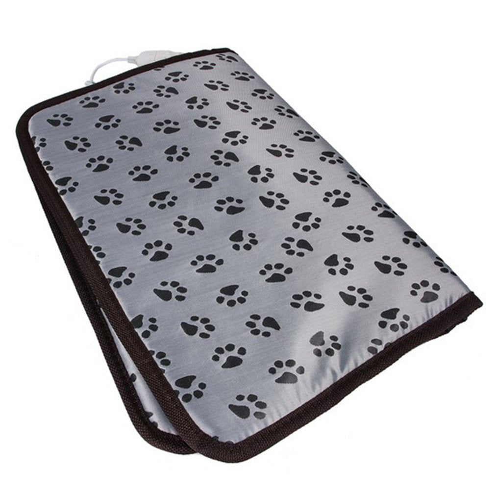 Footprint Pattern Waterproof Bite-resistant Cat Dog Electric Blanket Warm Mat Lightweight Electric Blanket for Pets, 45*45cm - US Plug