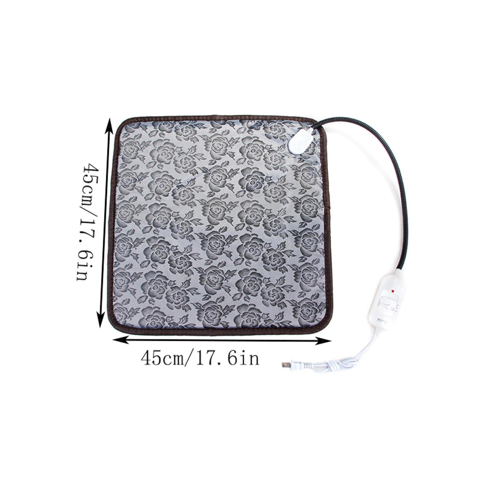 Floral Pattern Pet Electric Blanket Adjustable Temperature Waterproof Warmer Blanket Dog Cat Heating Pad, 45*45cm - US Plug