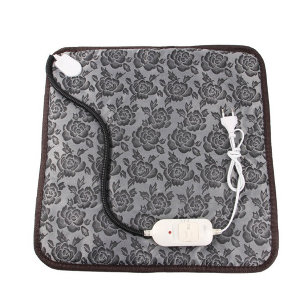 Floral Pattern Pet Electric Blanket Adjustable Temperature Waterproof Warmer Blanket Dog Cat Heating Pad, 45*45cm - US Plug