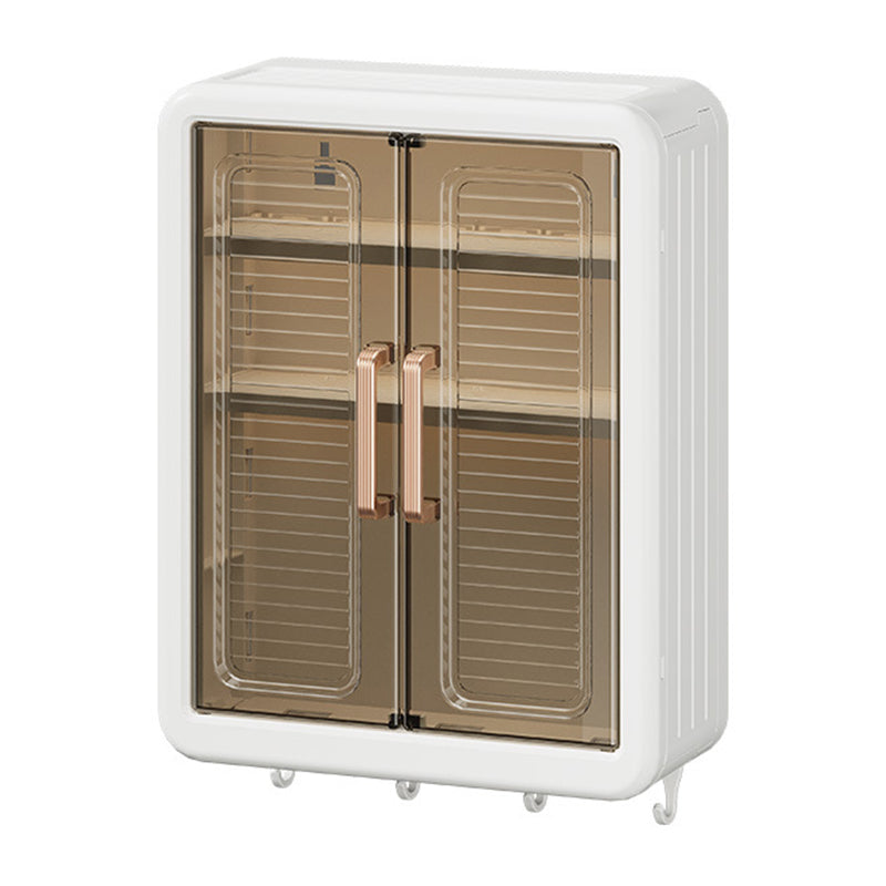 8116 No-punch Wall-mounted Magnetic Door Dust-proof PP Bathroom Storage Cabinet