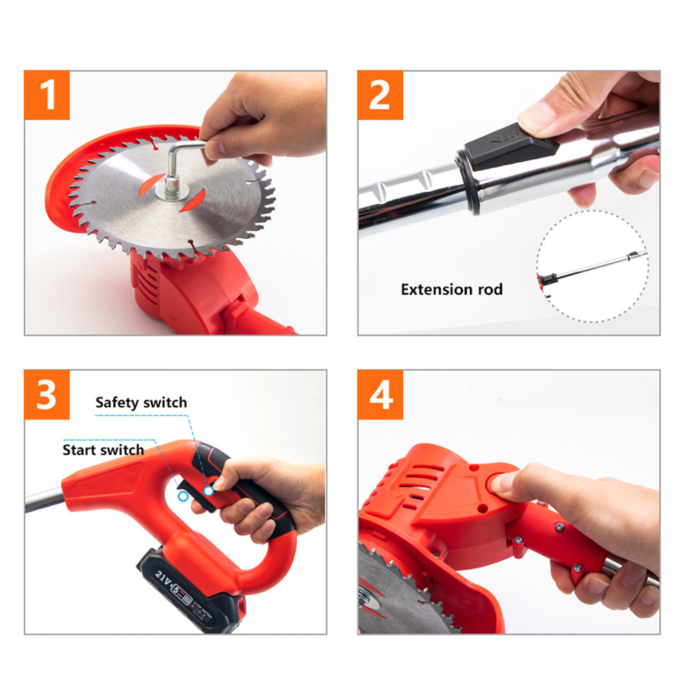 HILDA 3000mAh Electric Grass Trimmer 14-Piece Garden Pruner Set with Battery and Charger