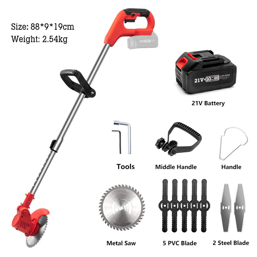 HILDA 3000mAh Electric Grass Trimmer 14-Piece Garden Pruner Set with Battery and Charger