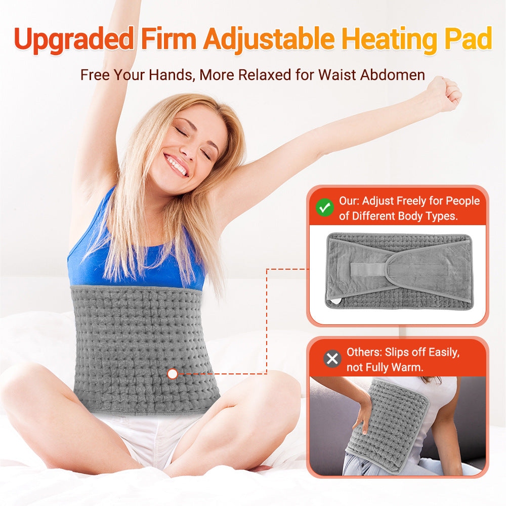Fluff Heating Pad Cushion Waist Heated Wrap Belt for Back Pain, Women Period Cramps