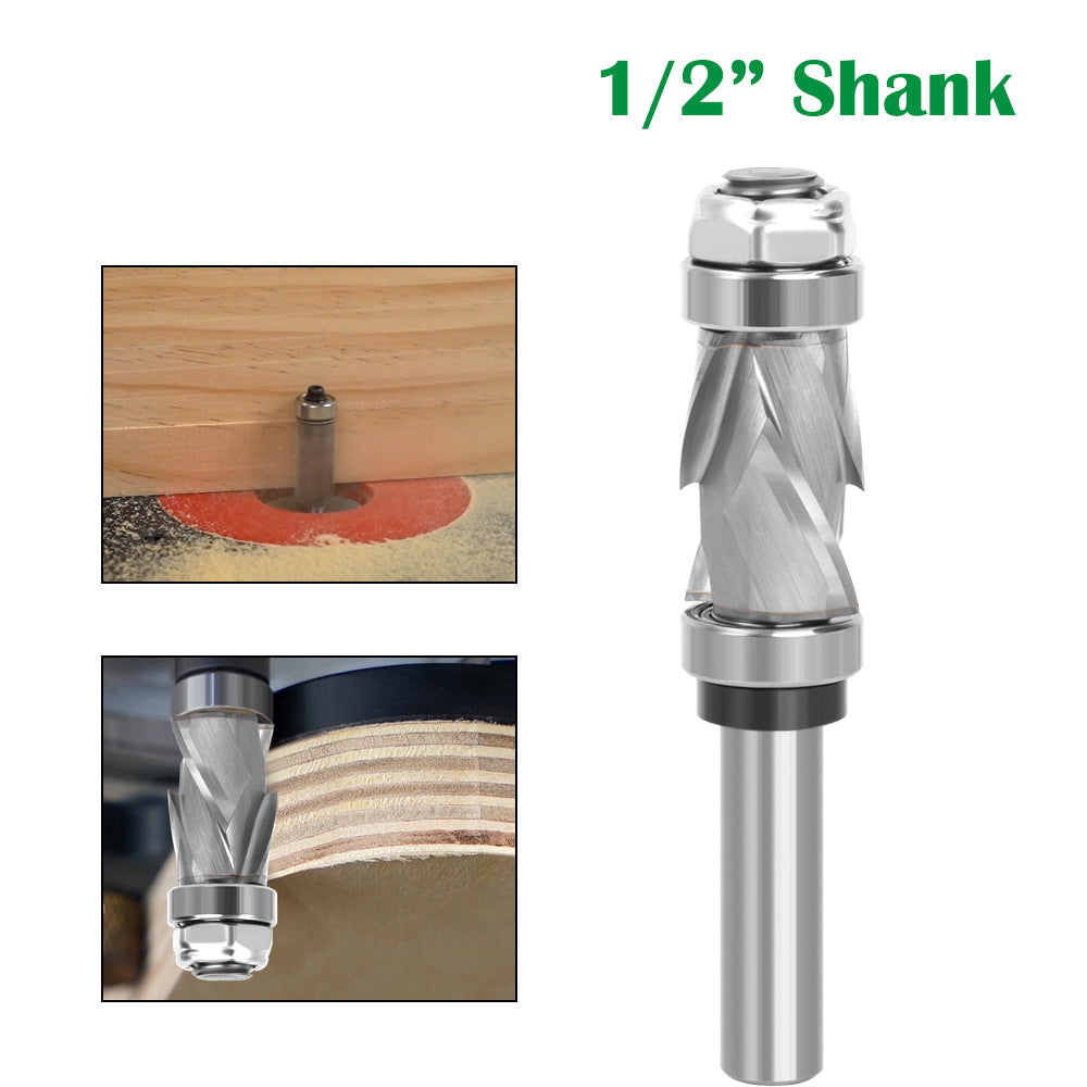 1 / 2 Shank 2+2 Flutes Compression Bit Spiral Trimmer Woodworking Milling Cutter