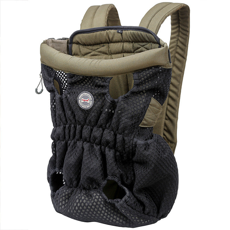 DOGLEMI PD30010 Pet Front Chest Backpack Breathable Mesh Dog Cat Shoulder Bag for Outdoor Travel - Pink Grey / M