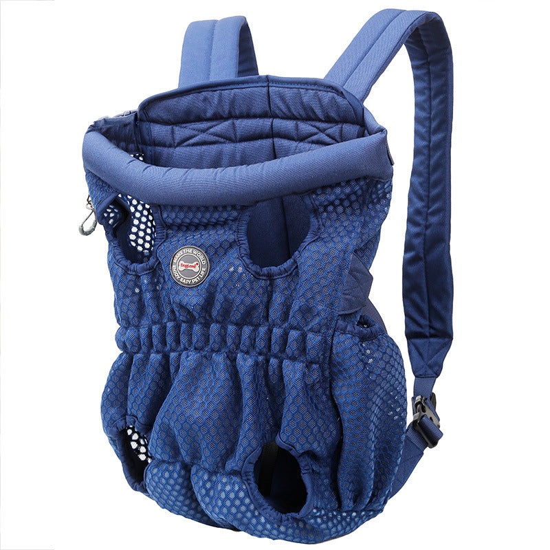 DOGLEMI PD30010 Pet Front Chest Backpack Breathable Mesh Dog Cat Shoulder Bag for Outdoor Travel - Pink Grey / M