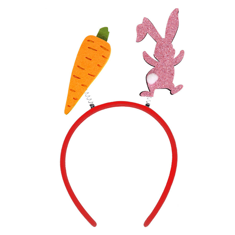 2Pcs Happy Easter Hair Hoop Bunny Carrot Eggs Chick Headband Party Prop