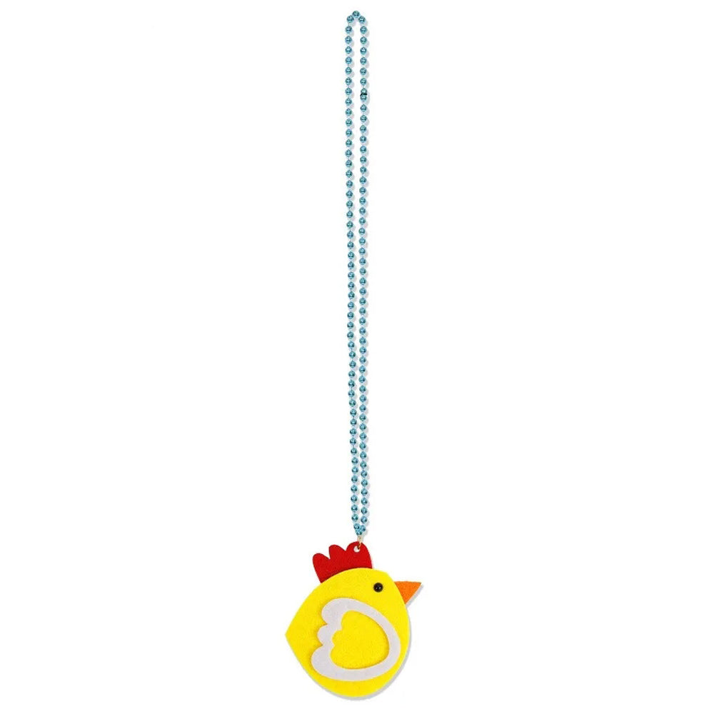 2Pcs Plastic+Felt Kids Easter Necklace Theme Neck Chain Party Dress Up Decor