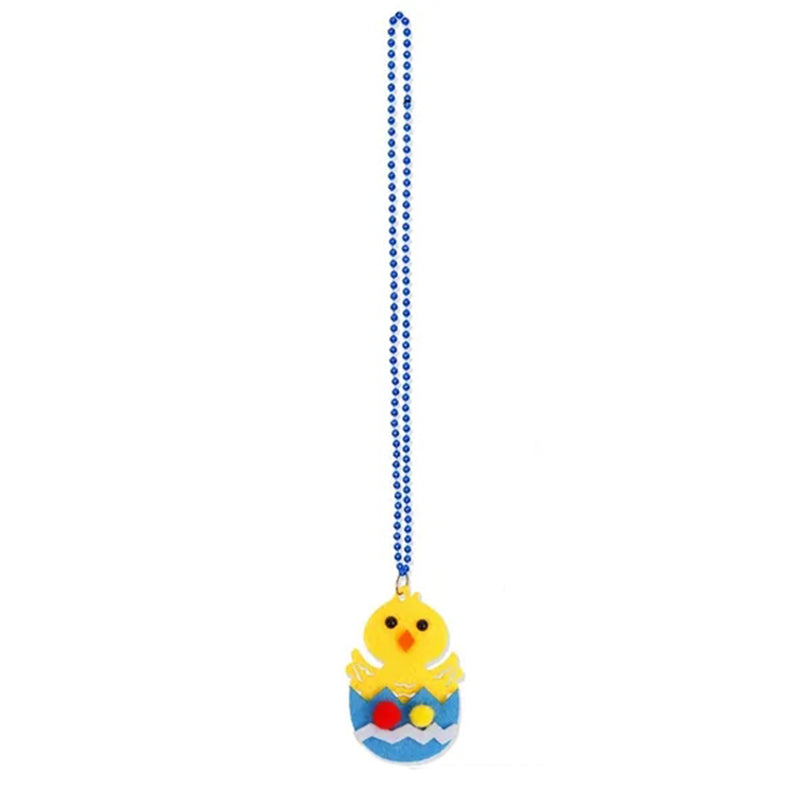 2Pcs Plastic+Felt Kids Easter Necklace Theme Neck Chain Party Dress Up Decor