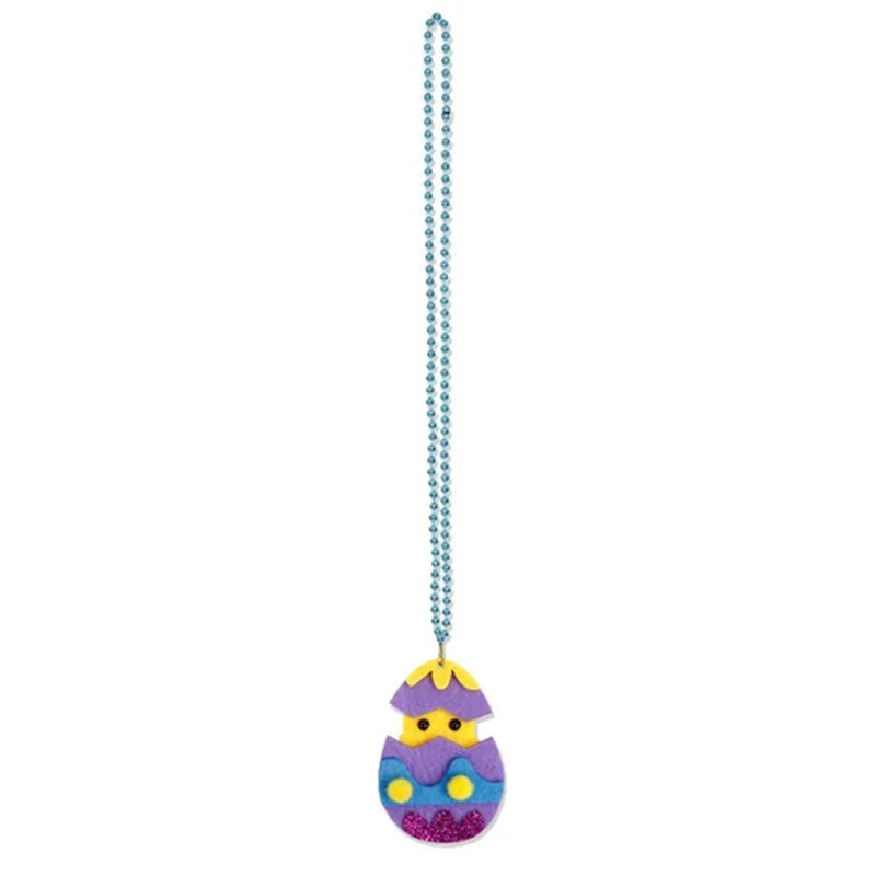 2Pcs Plastic+Felt Kids Easter Necklace Theme Neck Chain Party Dress Up Decor