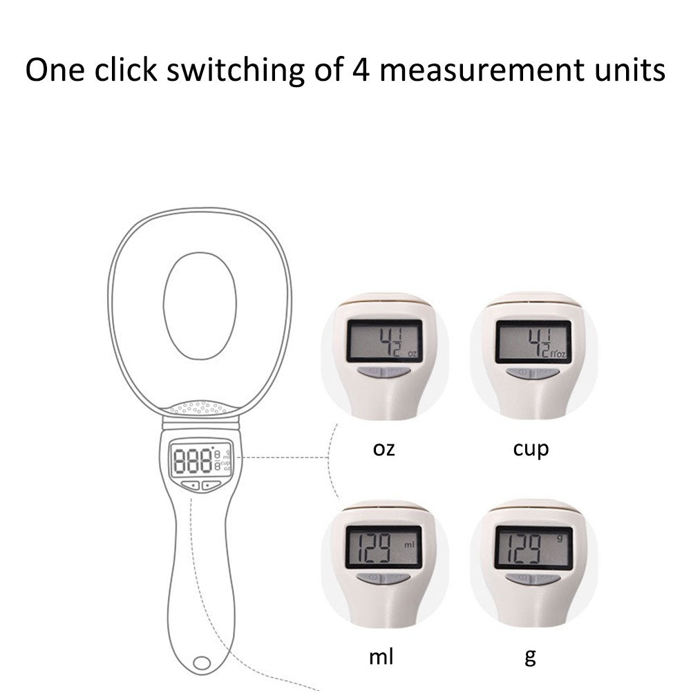 KX17 800g Pet Food Electronic Weighing Spoon Handheld Dog Cat Food Measuring Scoop (BPA-Free, No FDA Certified)