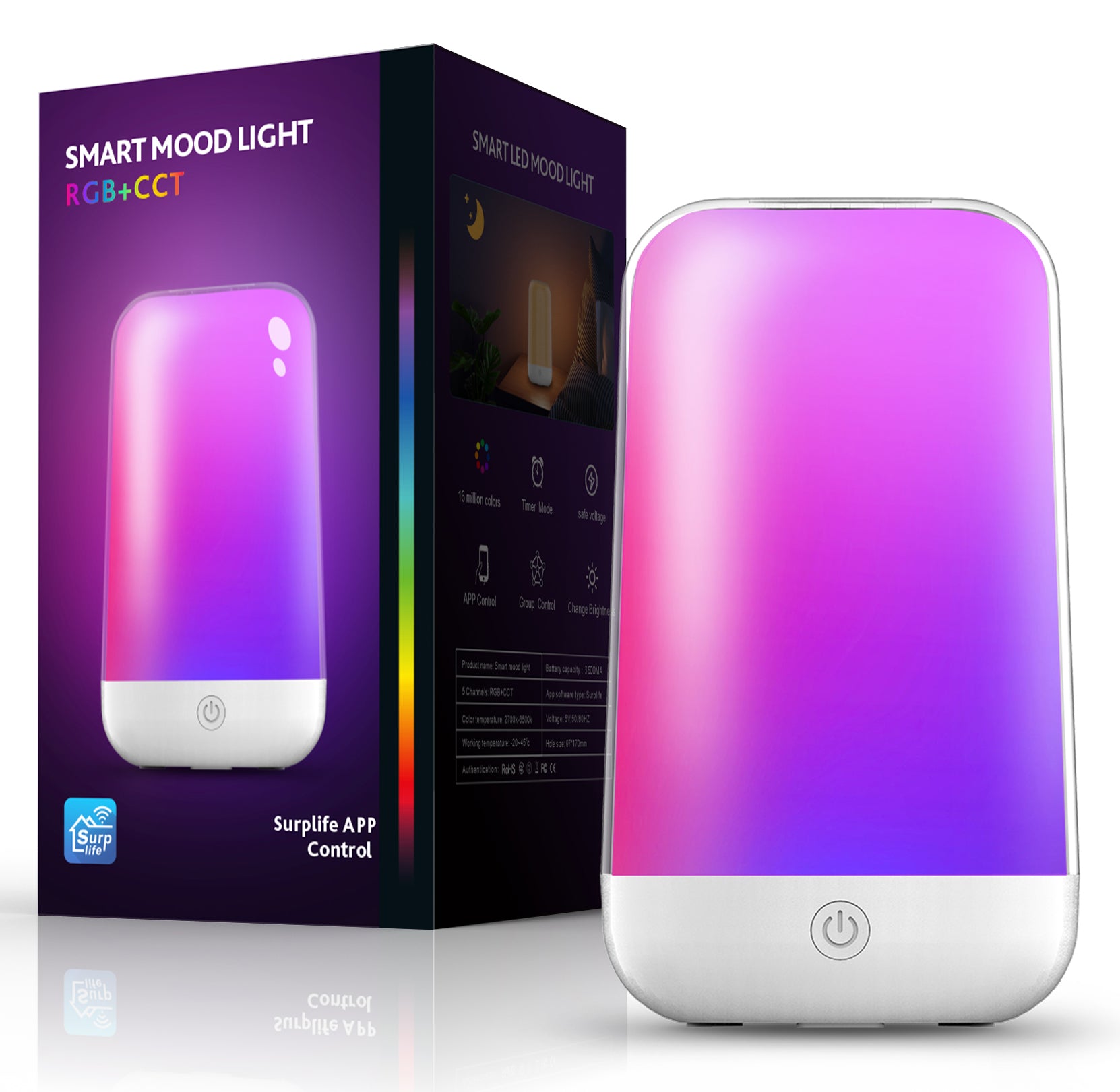 Smart Touch Bedside Lamp Bluetooth Dimmable Color Night Light Outdoor Music Table Lamp