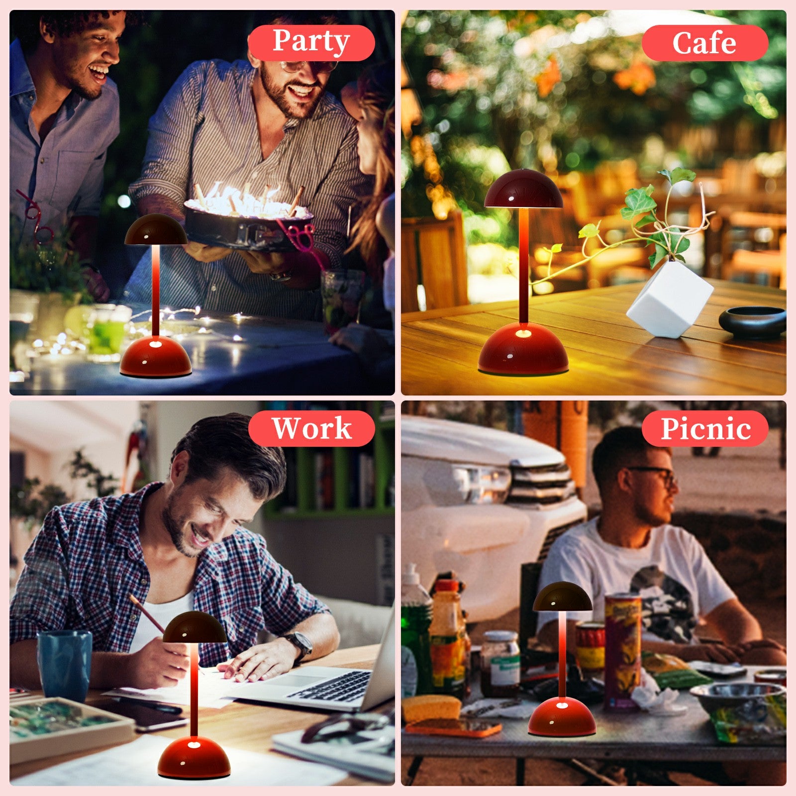TD-06 Three colors can be switched by touch: white light / warm light / neutral light to create a  Bedside Lamp Mini Battery Operated LED Desk Light