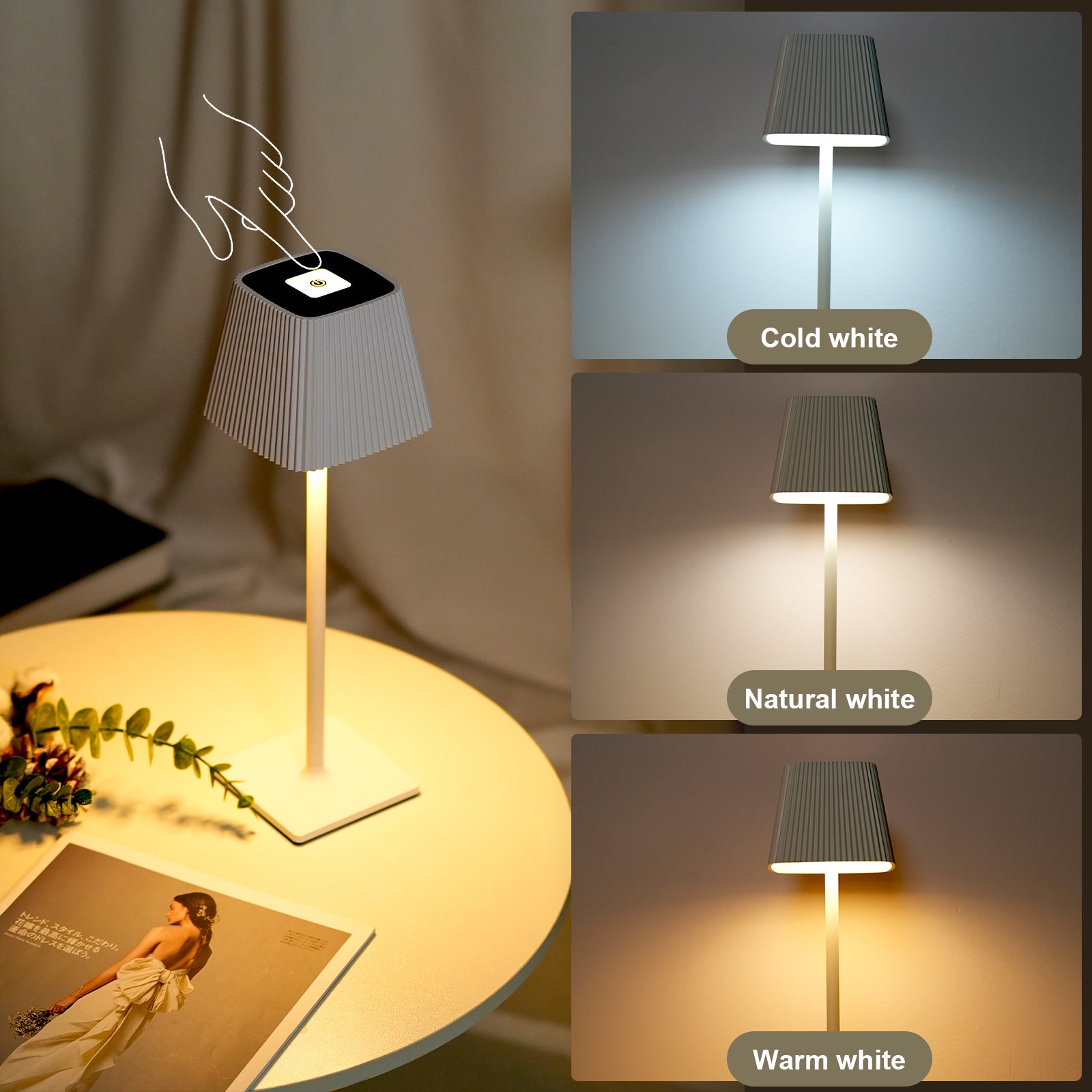 ML-G06 Stepless Dimmable Table Lamp Eye Protection Desk Light, 2000mAh Battery