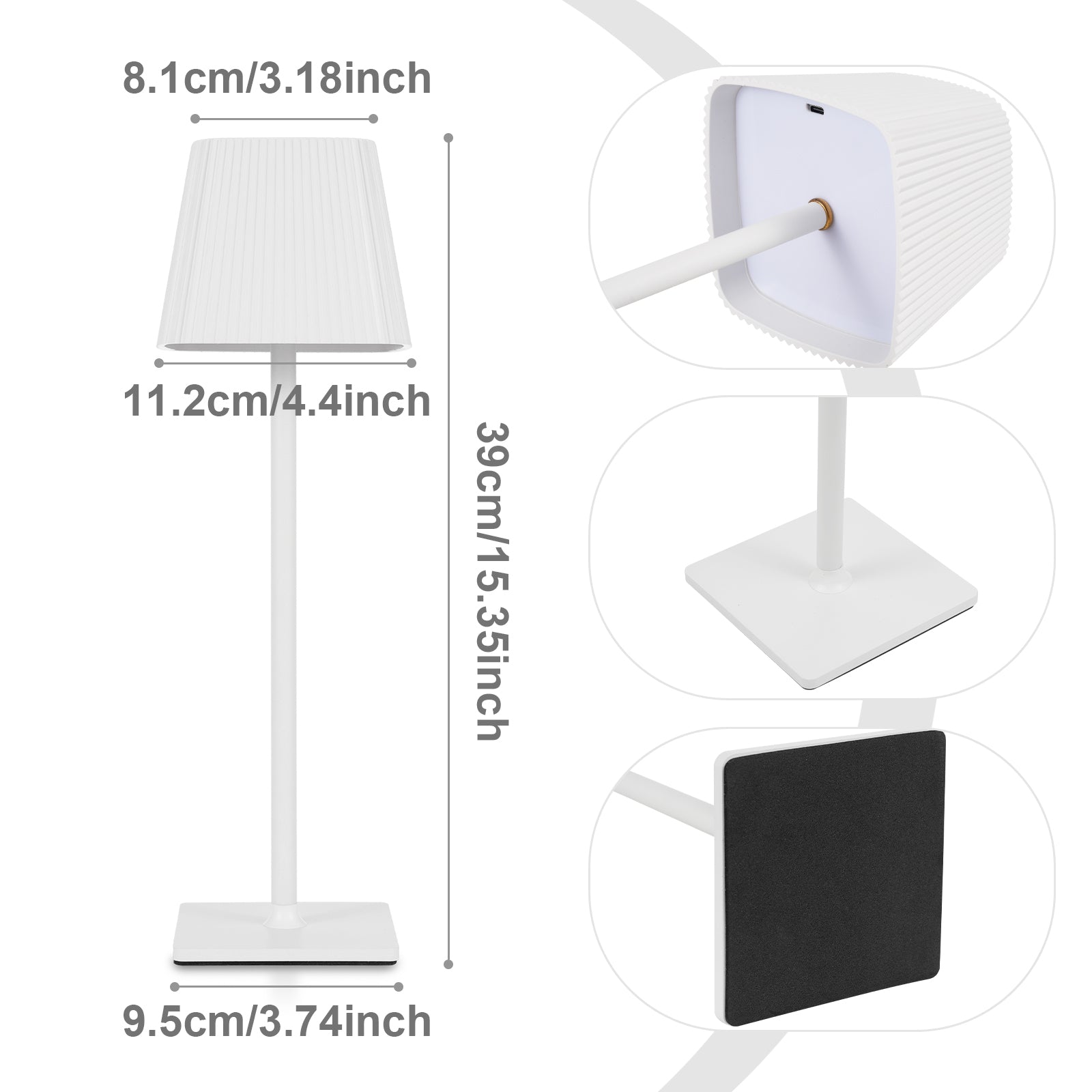 ML-G06 Stepless Dimmable Table Lamp Eye Protection Desk Light, 2000mAh Battery