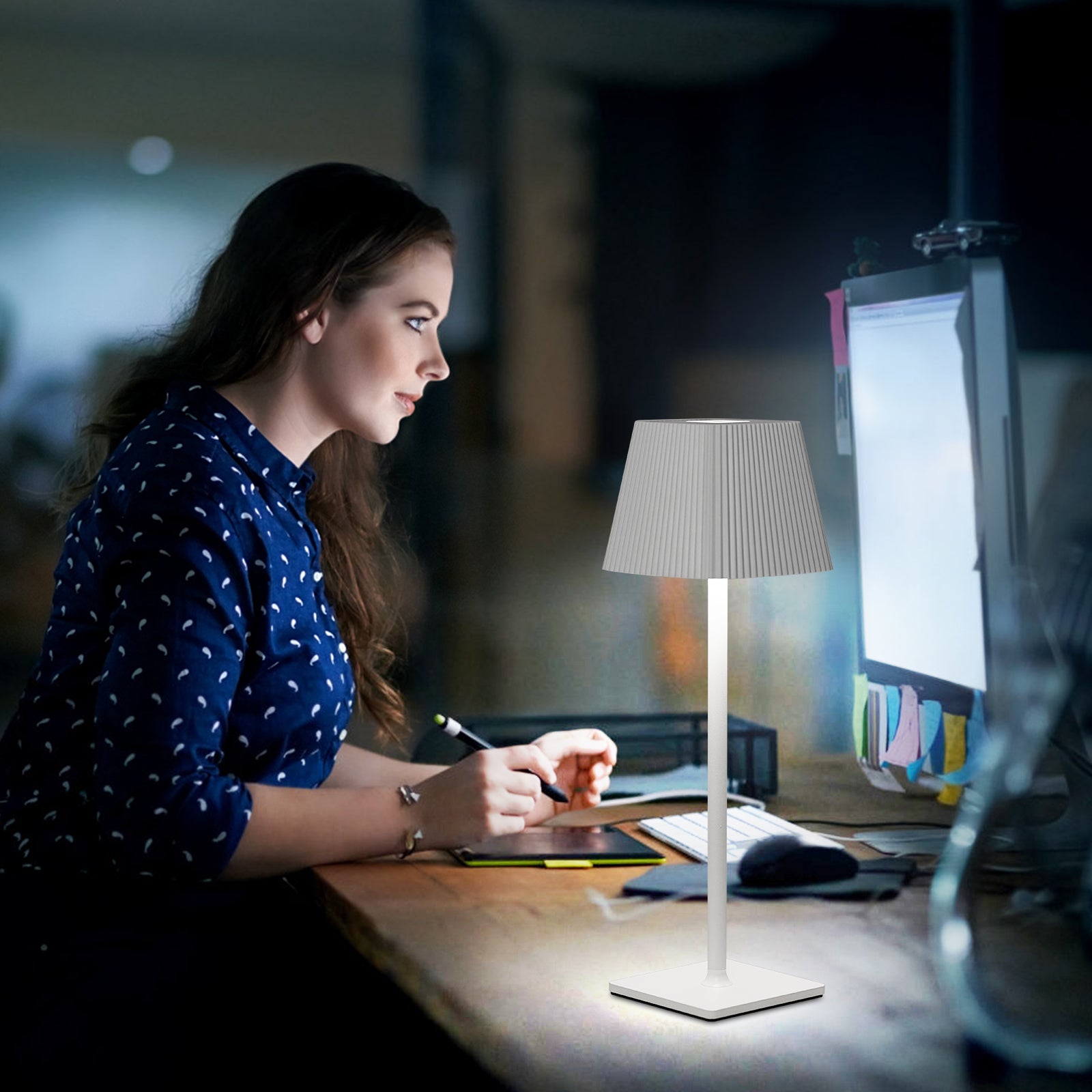 ML-G06 Eye Protection Desk Light Stepless Dimmable Table Lamp, 4000mAh Battery