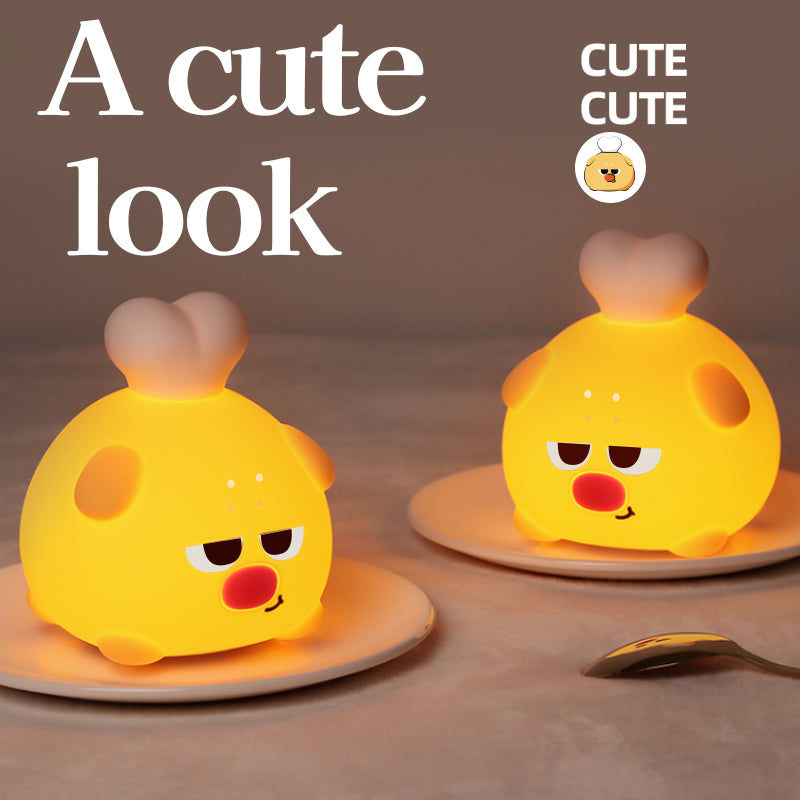Cute Night Light Children Room Three Gears Cartoon Chicken Leg Timing Bedside Lamp