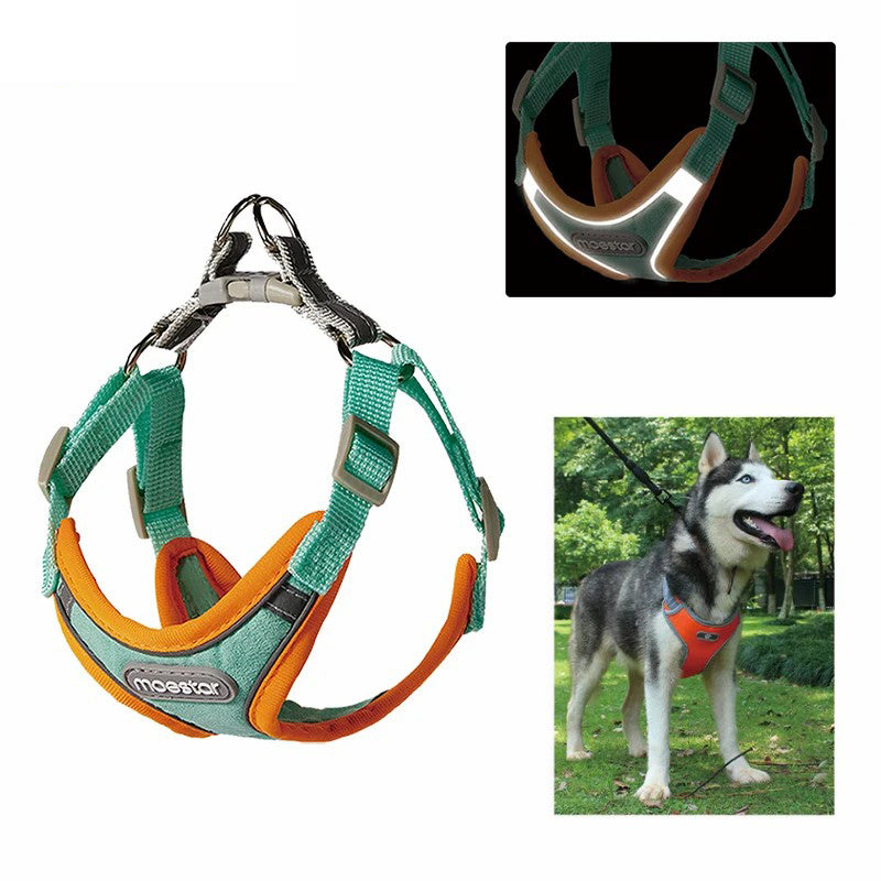 MOESTAR Dog Harness Reflective Front Clip Vest Adjustable Soft Padded Dog Vest
