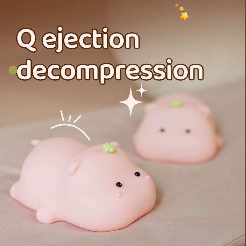 A002 Cute Hippo Baby Soft Silicone LED Night Lamp Rechargeable Bedside Tap Light