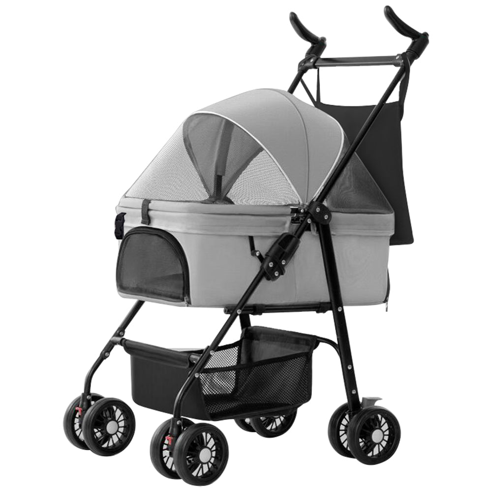 TG-PS001 2-in-1 Dog Cat Cart Going Out Pet Carrier Stroller Portable Foldable Trolley - Navy Blue