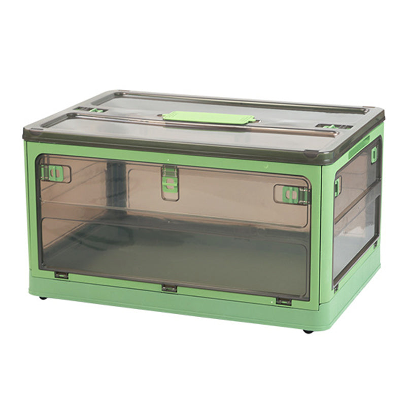 37 x 26.5 x 22cm Folding Storage Box for Home, 5-Sided Doors PP Storage Bin, Size: S