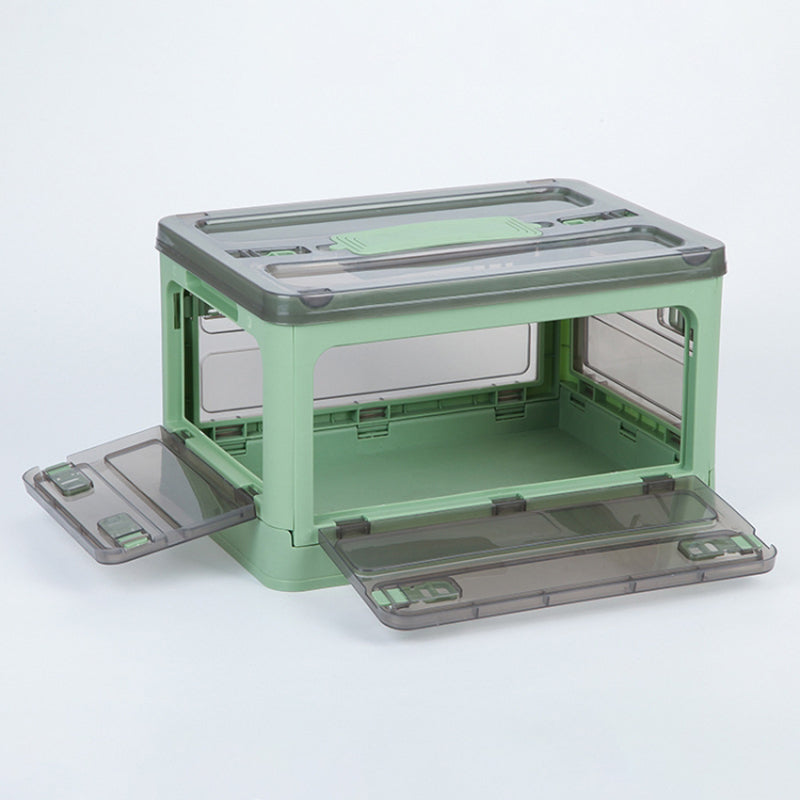 37 x 26.5 x 22cm Folding Storage Box for Home, 5-Sided Doors PP Storage Bin, Size: S