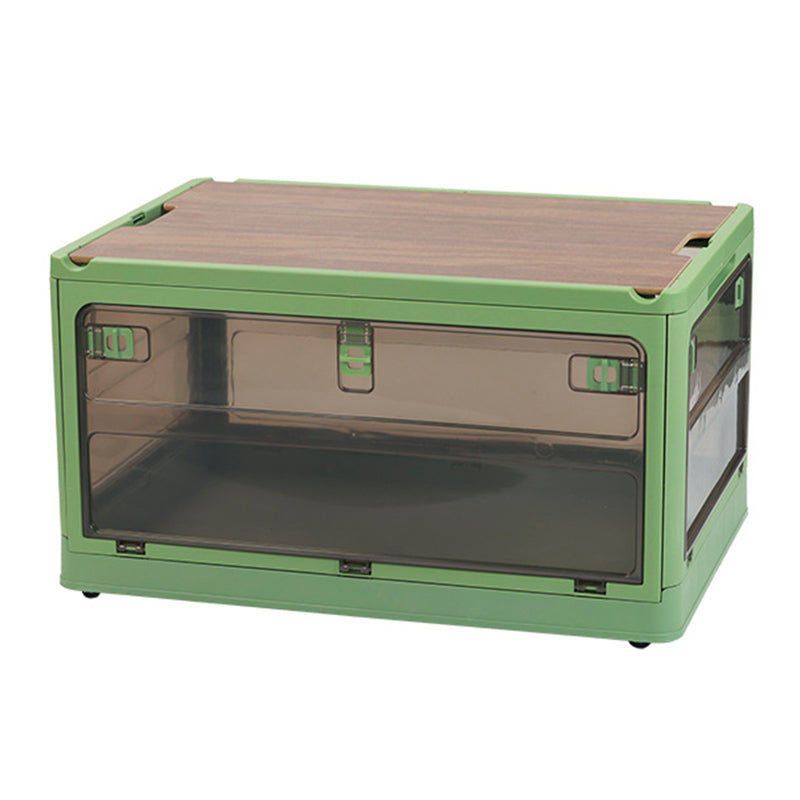 37 x 26.5 x 22cm Folding Storage Box for Home, 5-Sided Doors PP Storage Bin, Size: S