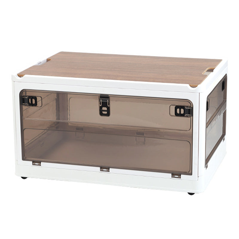 37 x 26.5 x 22cm Folding Storage Box for Home, 5-Sided Doors PP Storage Bin, Size: S