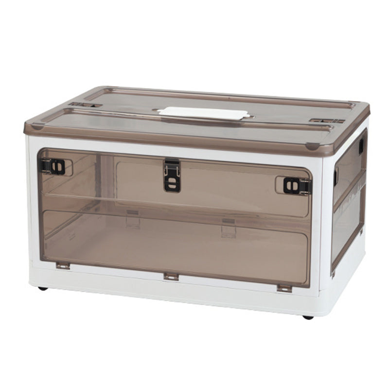 37 x 26.5 x 22cm Folding Storage Box for Home, 5-Sided Doors PP Storage Bin, Size: S