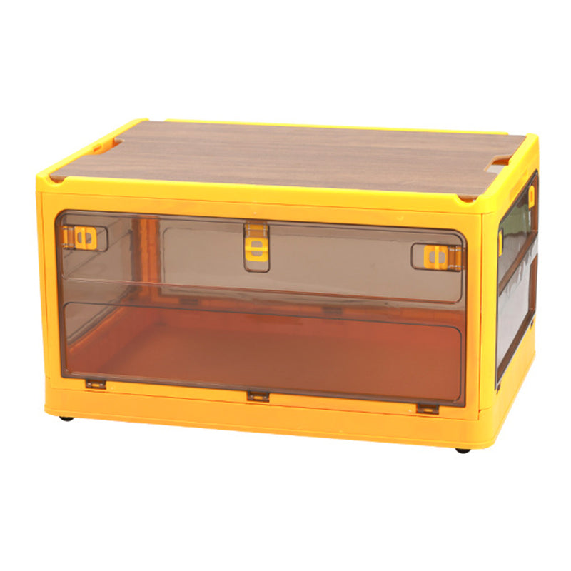 37 x 26.5 x 22cm Folding Storage Box for Home, 5-Sided Doors PP Storage Bin, Size: S