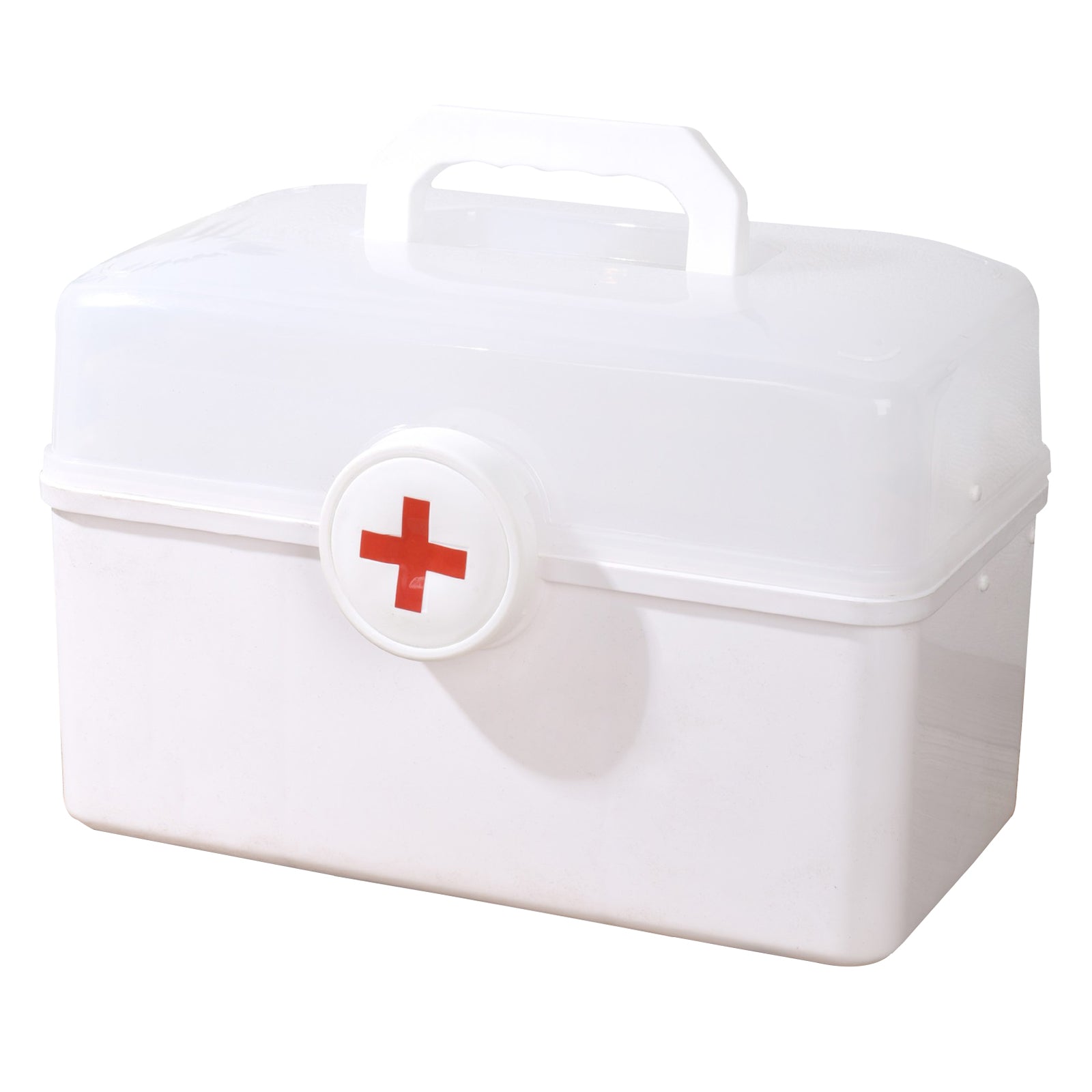 Size L 3-Layer Large Medicine Storage Case Portable Plastic First Aid Box with Lid, 33.5x19x23cm