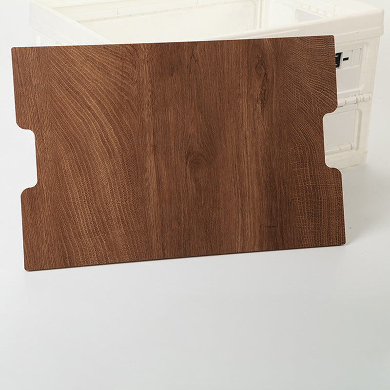 55L Storage Box Wood+PP Outdoor Foldable Storage Organizer with Lid 525x360x295mm