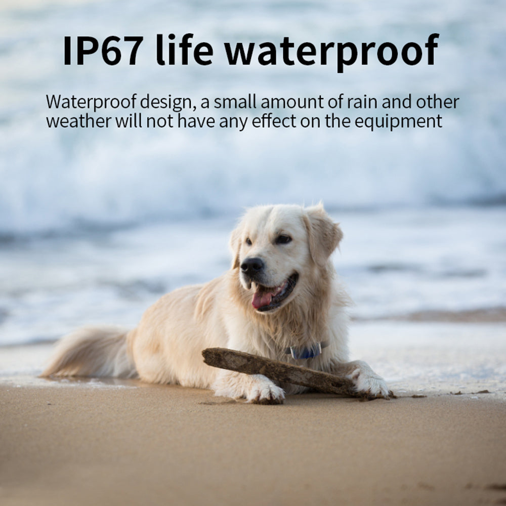 G12 Gem Design Pets Collar GPS Tracker IP67 Waterproof Rechargeable Dog Cat Tracking Device Locator - Blue