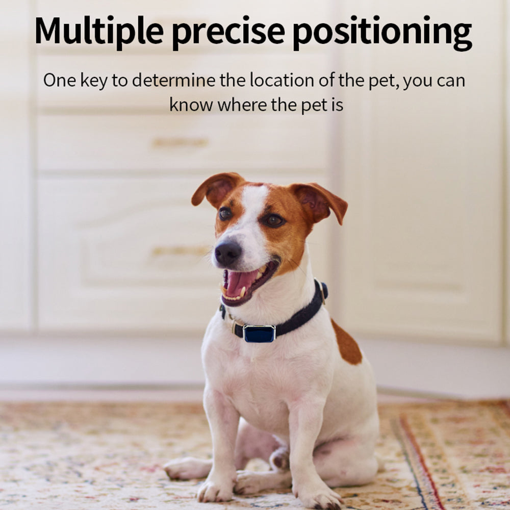 G12 Gem Design Pets Collar GPS Tracker IP67 Waterproof Rechargeable Dog Cat Tracking Device Locator - Blue