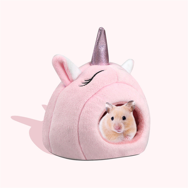 TG-PB080 Cute Soft Pet Bed for Small Pets Hamsters Squirrels, Warming Autumn Winter Indoor Snooze Sleeping Cozy Pet Products - Pink