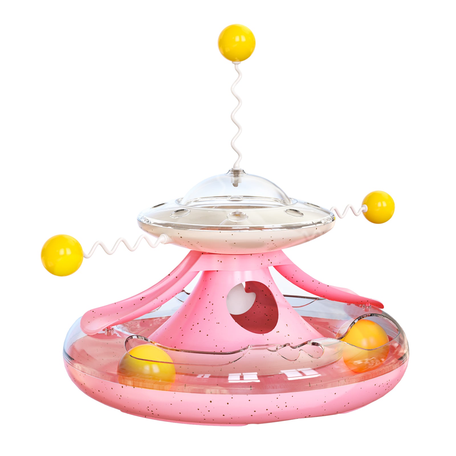 MZP-01 Cat Turntable Leaking Food Toy Pet Toy Funny Cat Stick Cat Feeding Roller Turntable (FDA Certified, BPA Free) - Pink