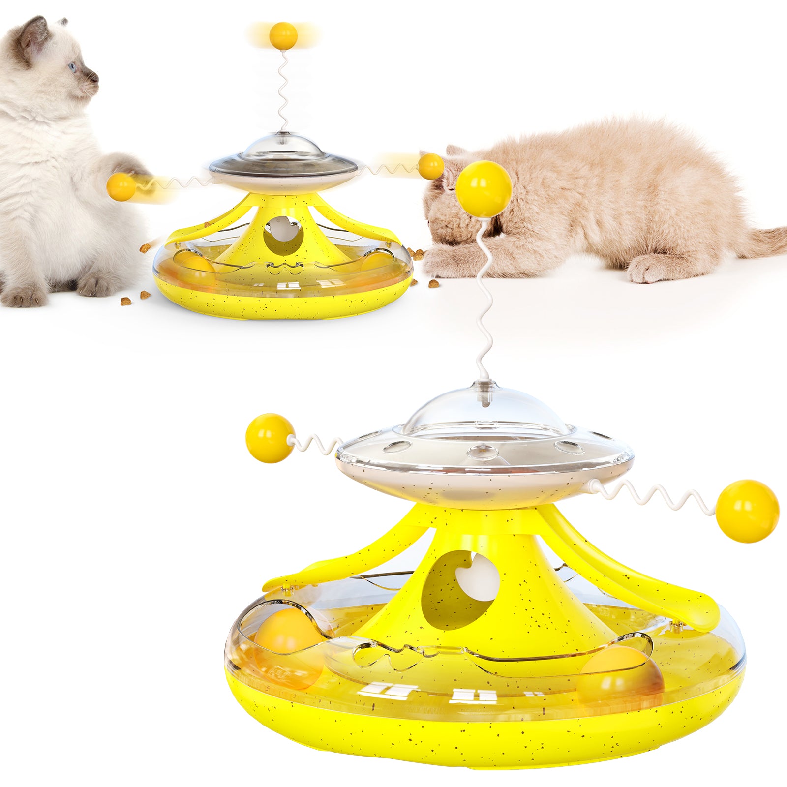 MZP-01 Cat Turntable Leaking Food Toy Pet Toy Funny Cat Stick Cat Feeding Roller Turntable (FDA Certified, BPA Free) - Pink