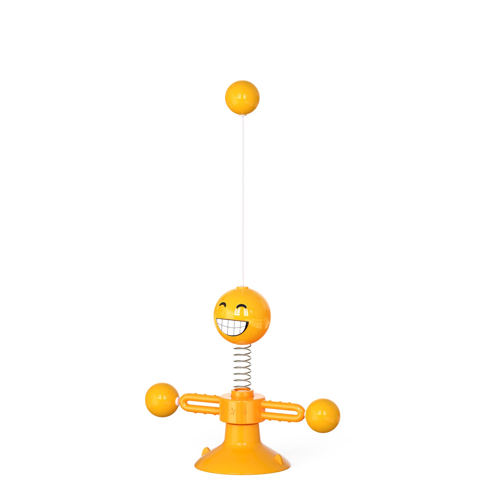 ZH-08 Rotating Windmill Spring Figure Cat Toys with Feathers Interactive Cats Ball Toys Funny Exercise Kitten Teaser Toys for Indoor Pets - Orange