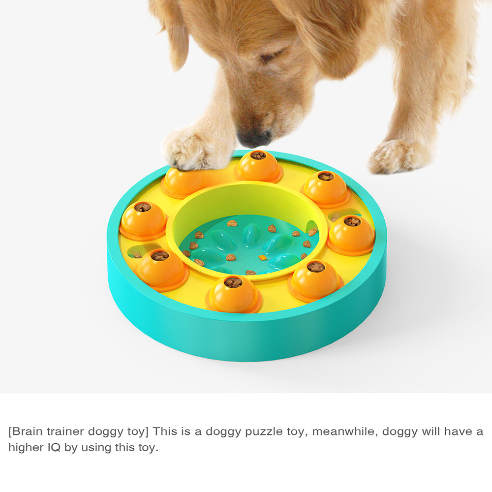 MLP-01 Cat Dog PP Slow Feeder Bowl Turntable Toy Preventing Choke Pet Feeder Bowl (BPA Free, with FDA Certificate) - Lake Blue